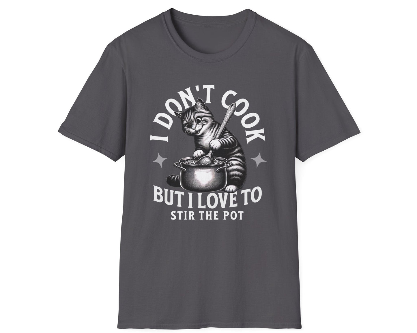 Stir the Pot Tabby Cat Tee - Gildan Softstyle