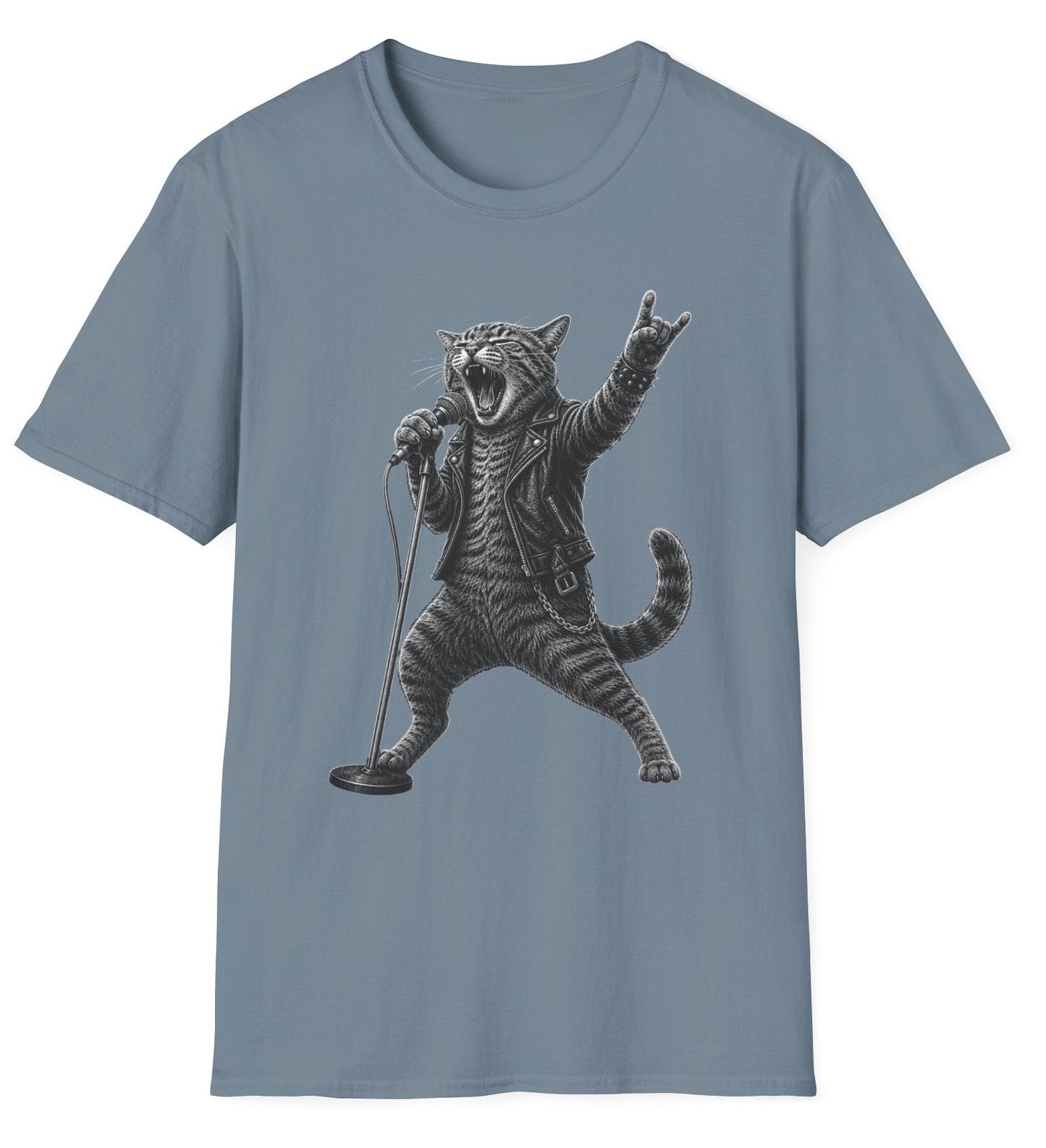 Rock Cat Singer - Gildan Softstyle