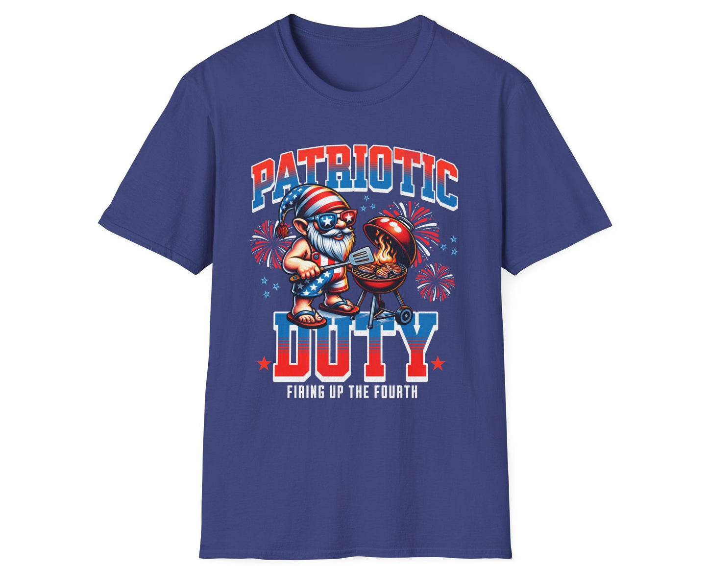 Patriotic Duty Firing Up the Fourth Tee - Gildan Softstyle