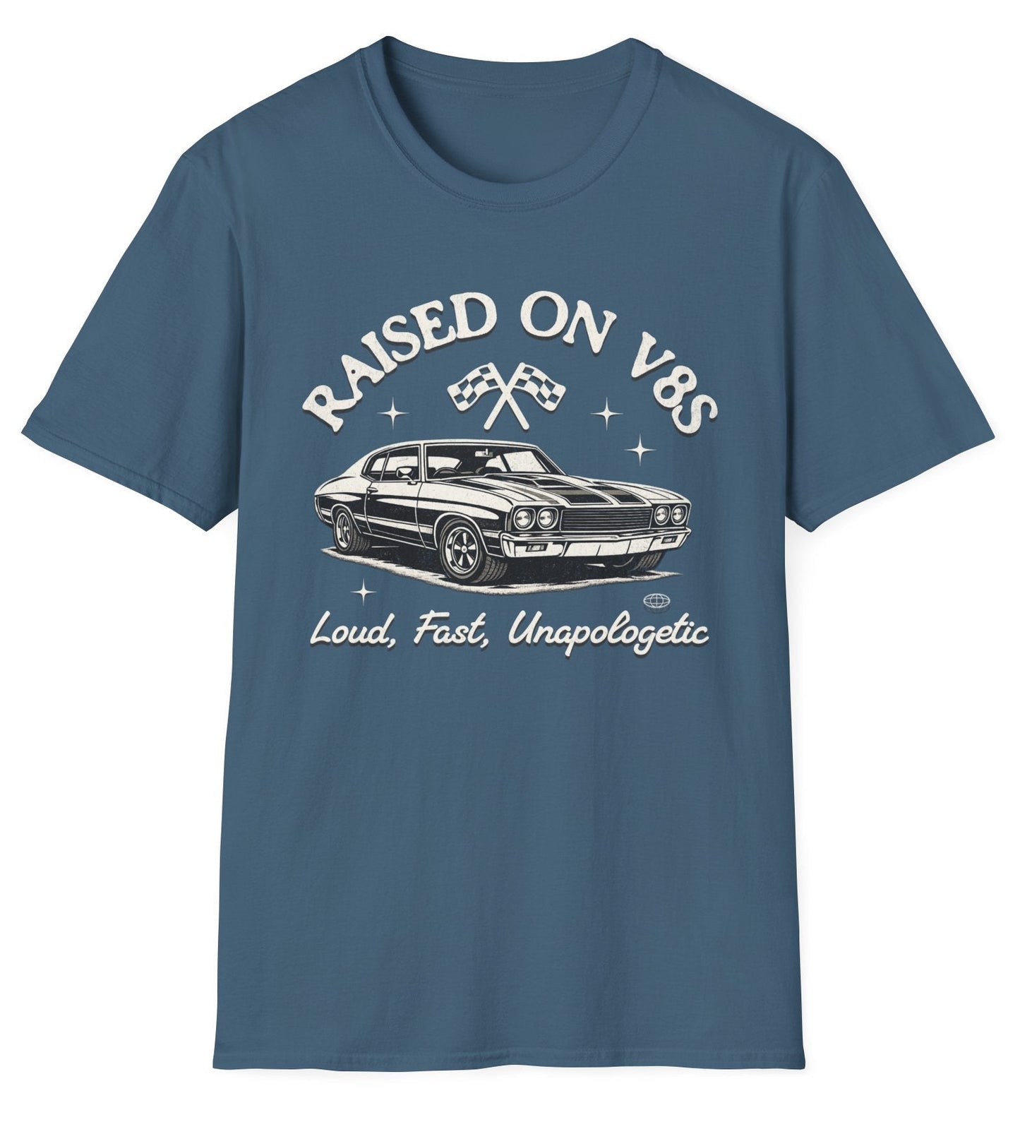Raised on V8s Tee - Gildan Softstyle