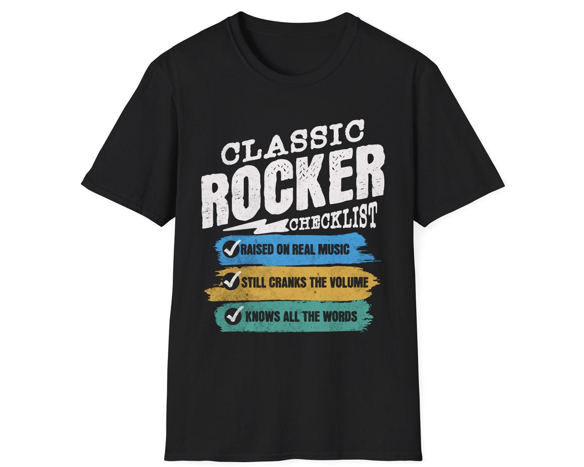 Classic Rock Checklist Tee - Gildan Softstyle
