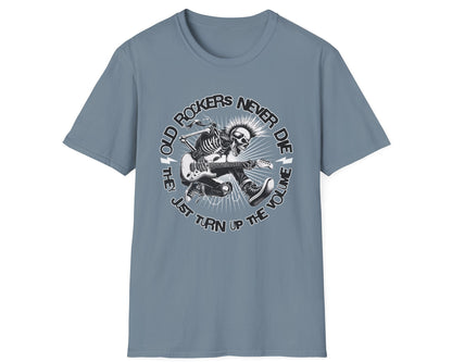 Old Rockers Never Die Tee - Front Graphic - Gildan Softstyle