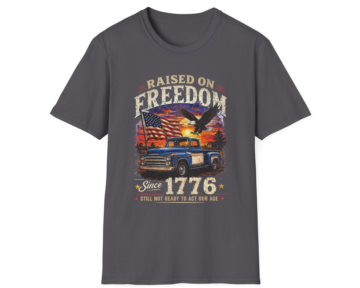 Raised on Freedom Tee - Gildan Softstyle
