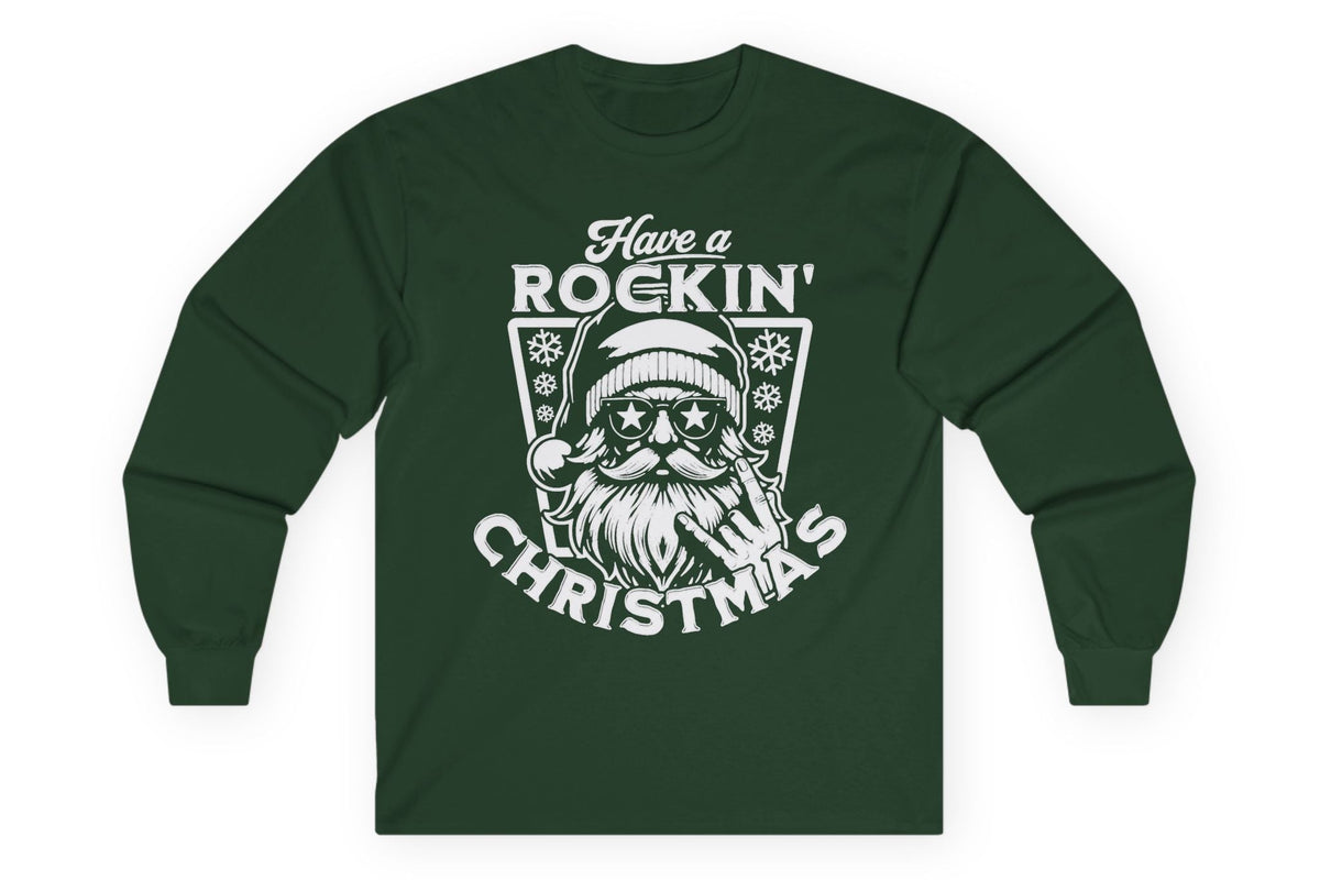 Rockin' Santa Long Sleeve Tee - Gildan Ultra
