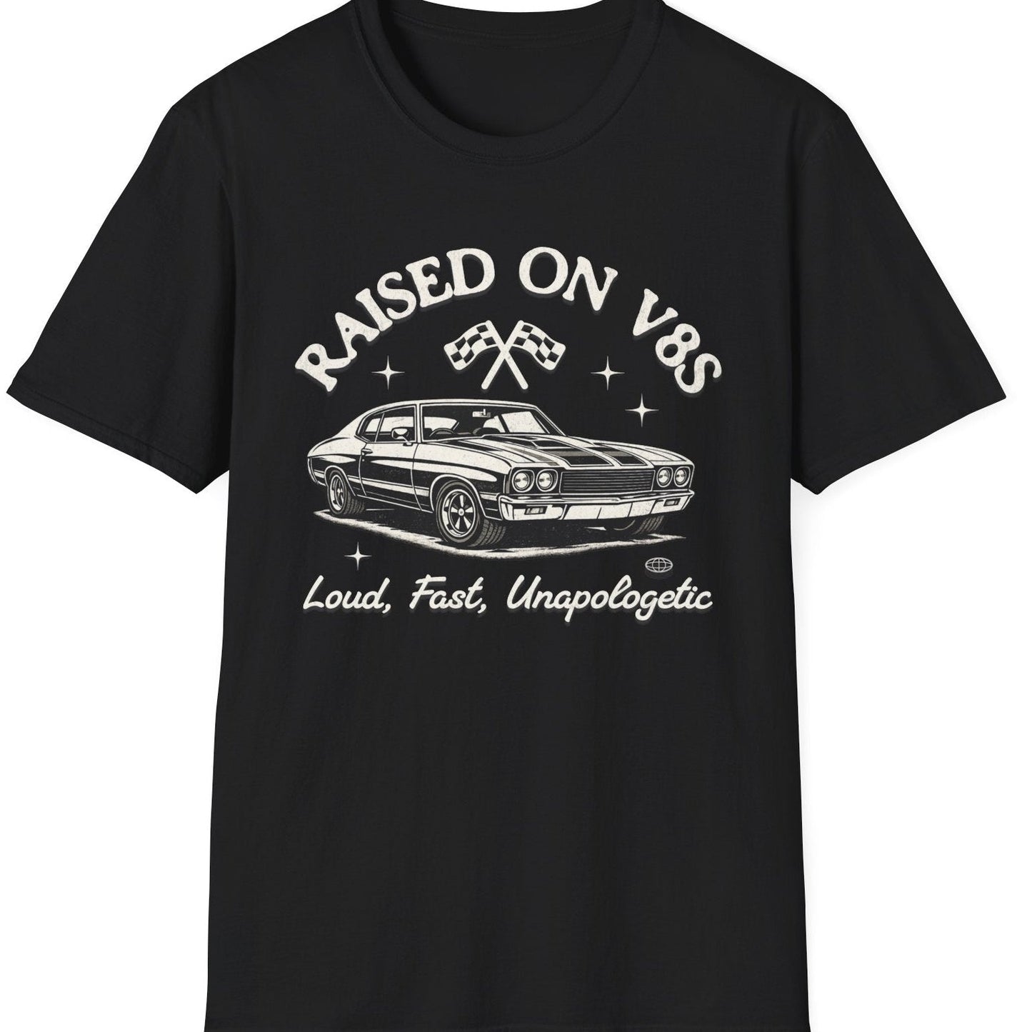 Raised on V8s Tee - Gildan Softstyle