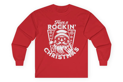 Rockin' Santa Long Sleeve Tee - Gildan Ultra