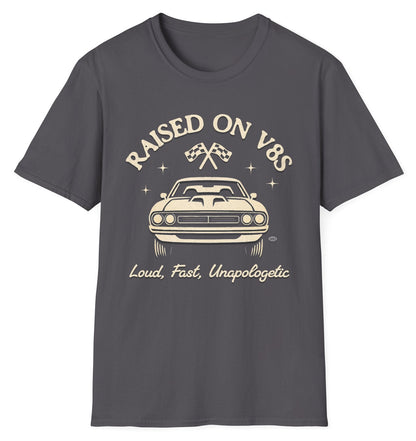 Raised on V8s Tee - Gildan Softstyle