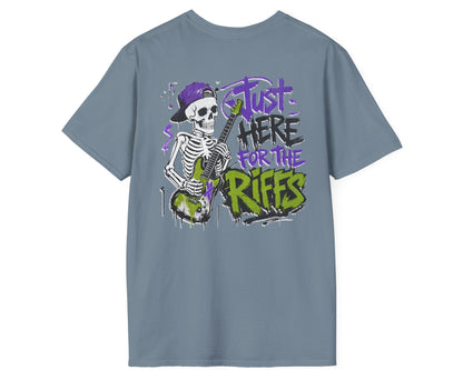 Skeleton Riffs Tee - Back + Pocket-style Design- Gildan Softstyle