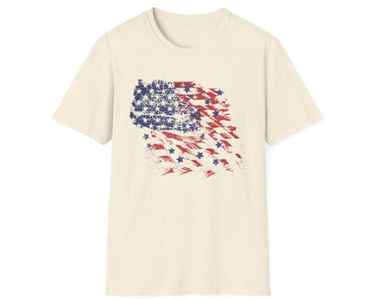 Distressed Abstract American Tee - Gildan Softstyle