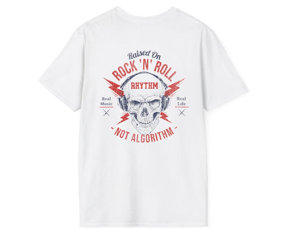 Rock 'N' Roll Rhythm Tee - Full  Back + Pocket-style Design - Gildan Softstyle