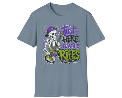 Skeleton Riffs Tee - Front Graphic - Gildan Softstyle
