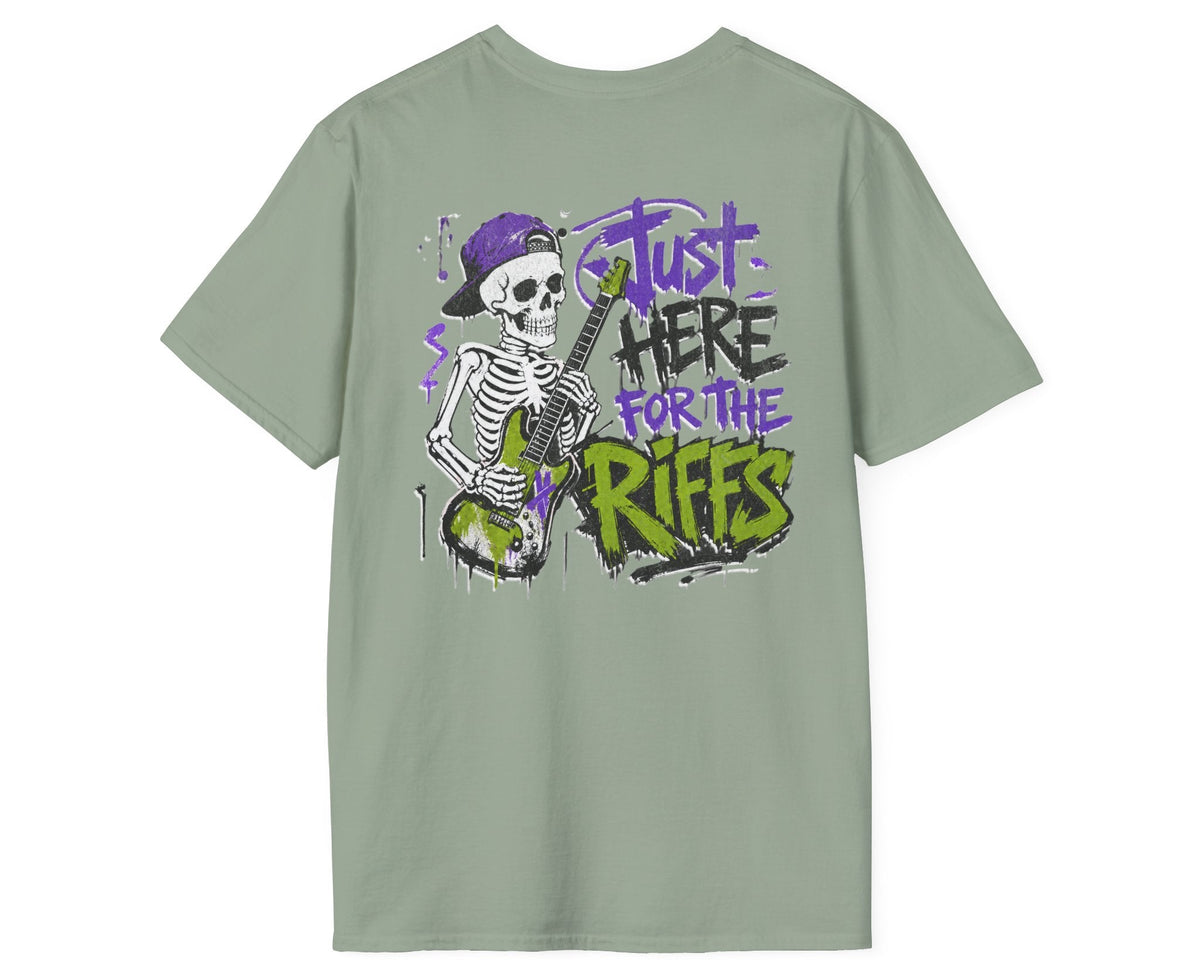 Skeleton Riffs Tee - Back + Pocket-style Design- Gildan Softstyle