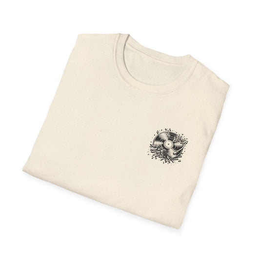 Raised on Vinyl & Loud Guitar Tee - Back + Pocket-style Design - Gildan Softstyle
