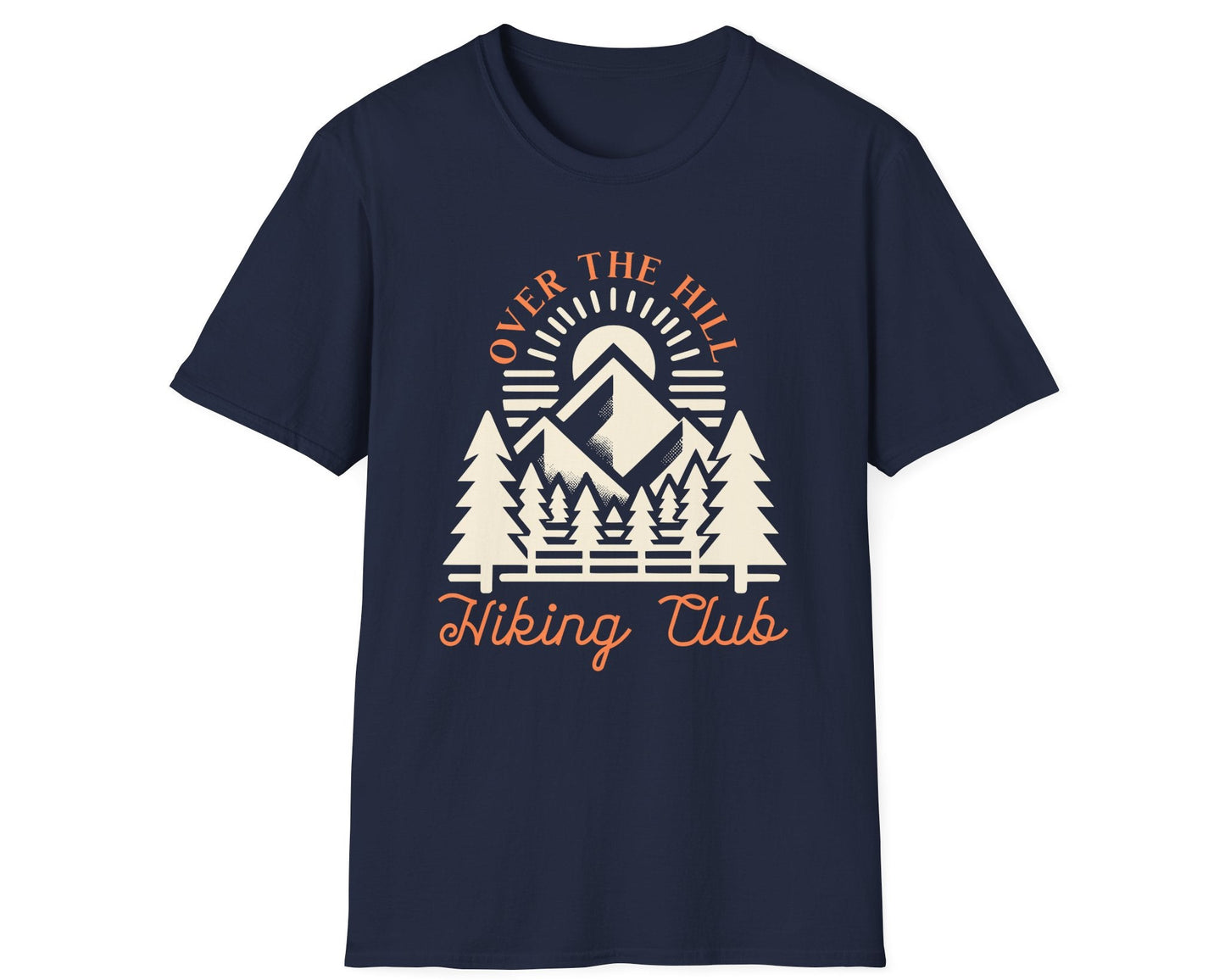 Over the Hill Hiking Club Mountain Tee - Gildan Softstyle