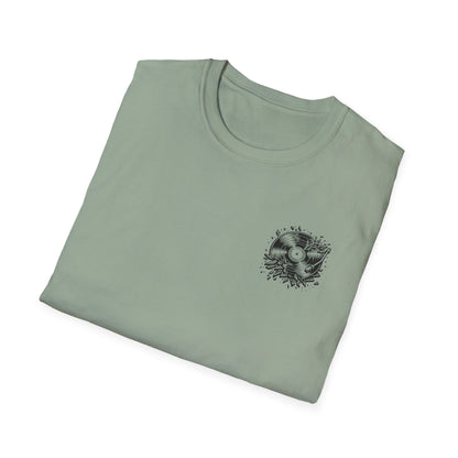 Raised on Good Music & Bad Decisions Tee | Back + Pocket Graphic | Gildan Softstyle