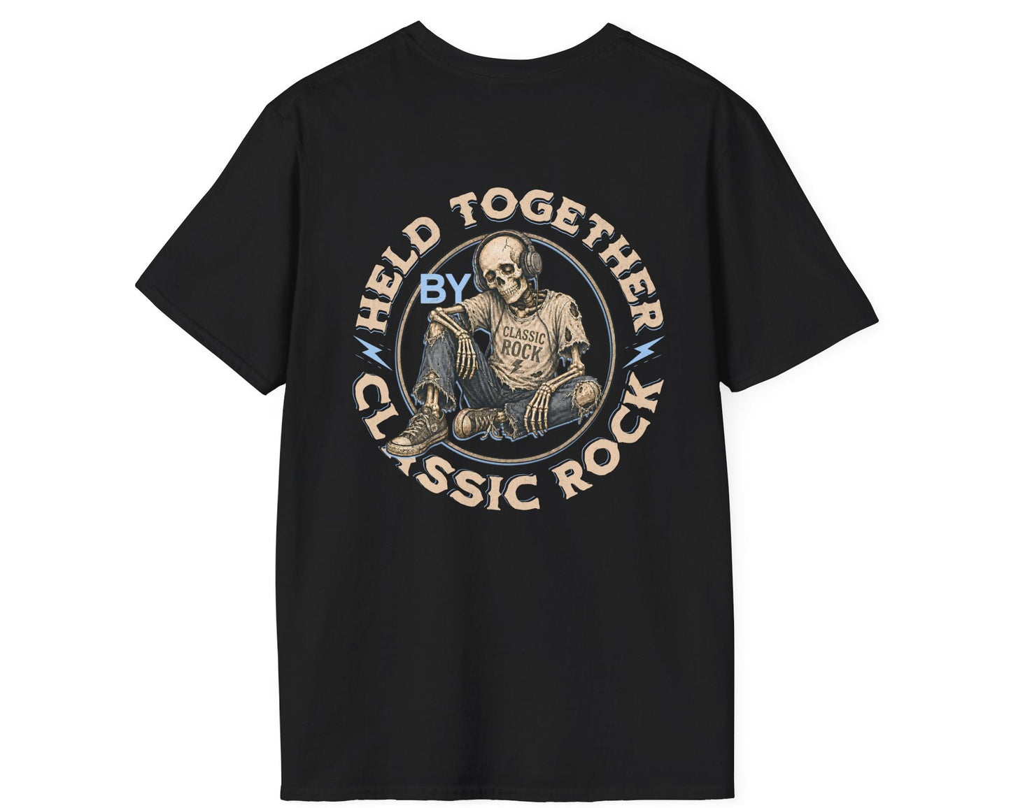 Held Together by Classic Rock - Full Back + Pocket-style Design - Gildan Softstyle