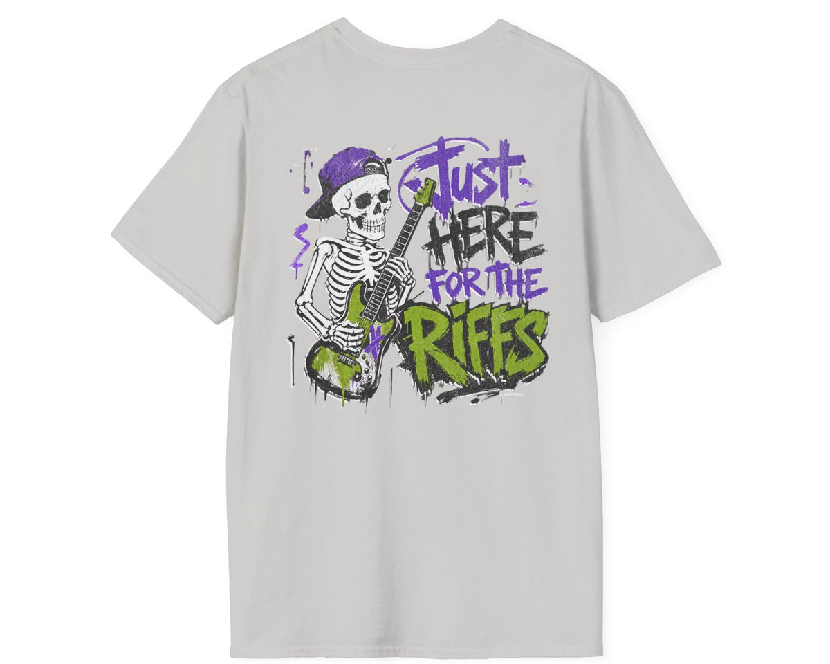 Skeleton Riffs Tee - Back + Pocket-style Design- Gildan Softstyle