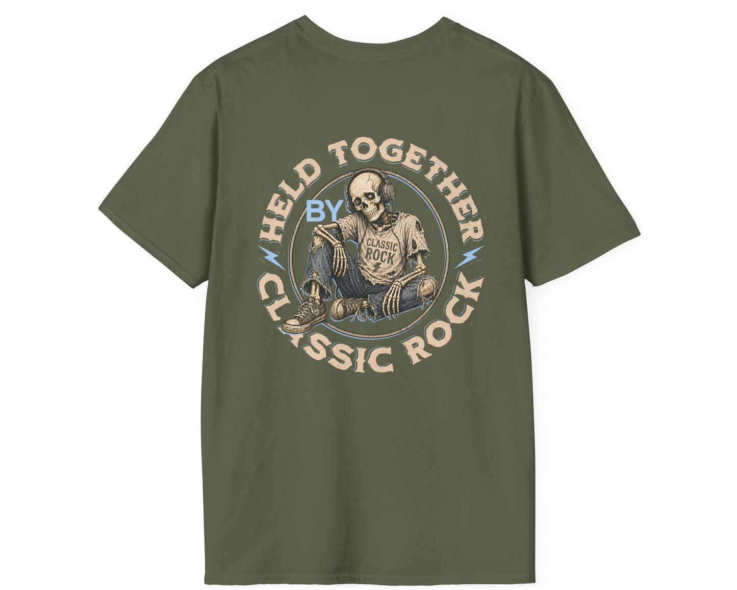 Held Together by Classic Rock - Full Back + Pocket-style Design - Gildan Softstyle
