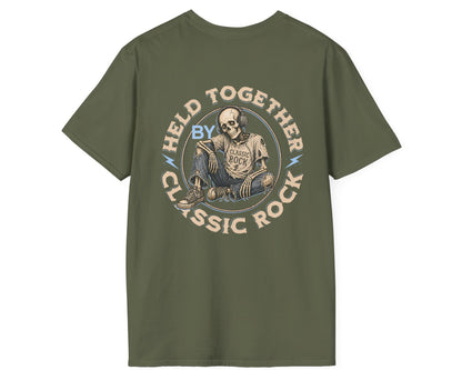 Held Together by Classic Rock - Full Back + Pocket-style Design - Gildan Softstyle