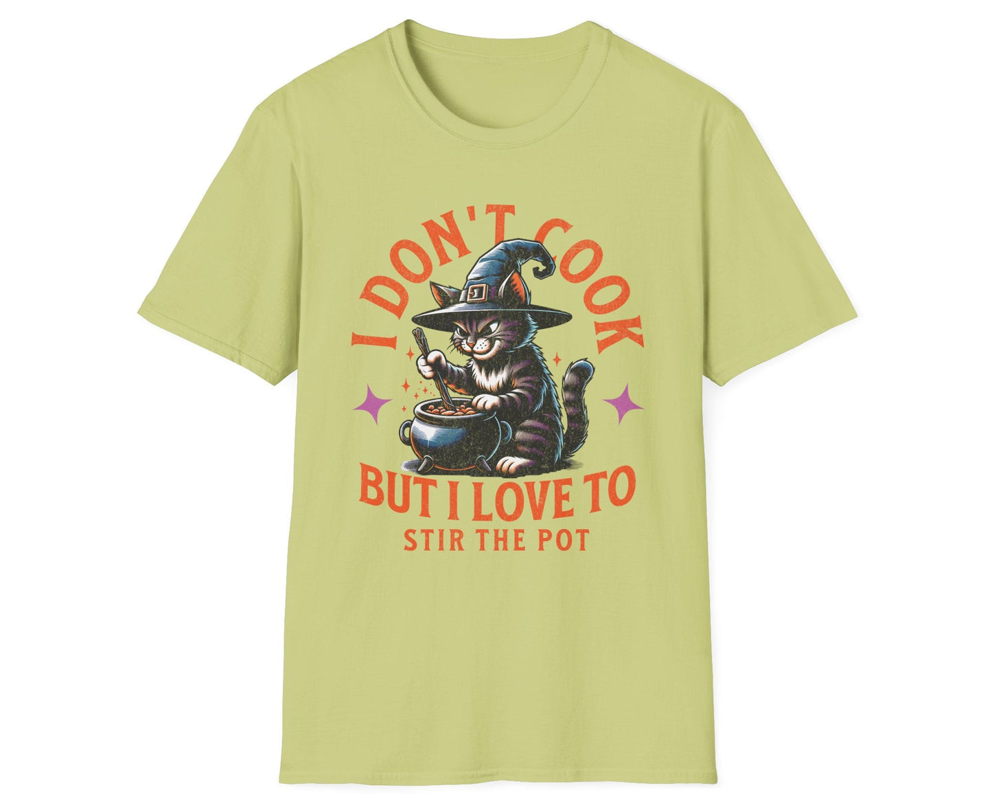 Stir the Pot Cat & Cauldron Tee - Gildan Softstyle