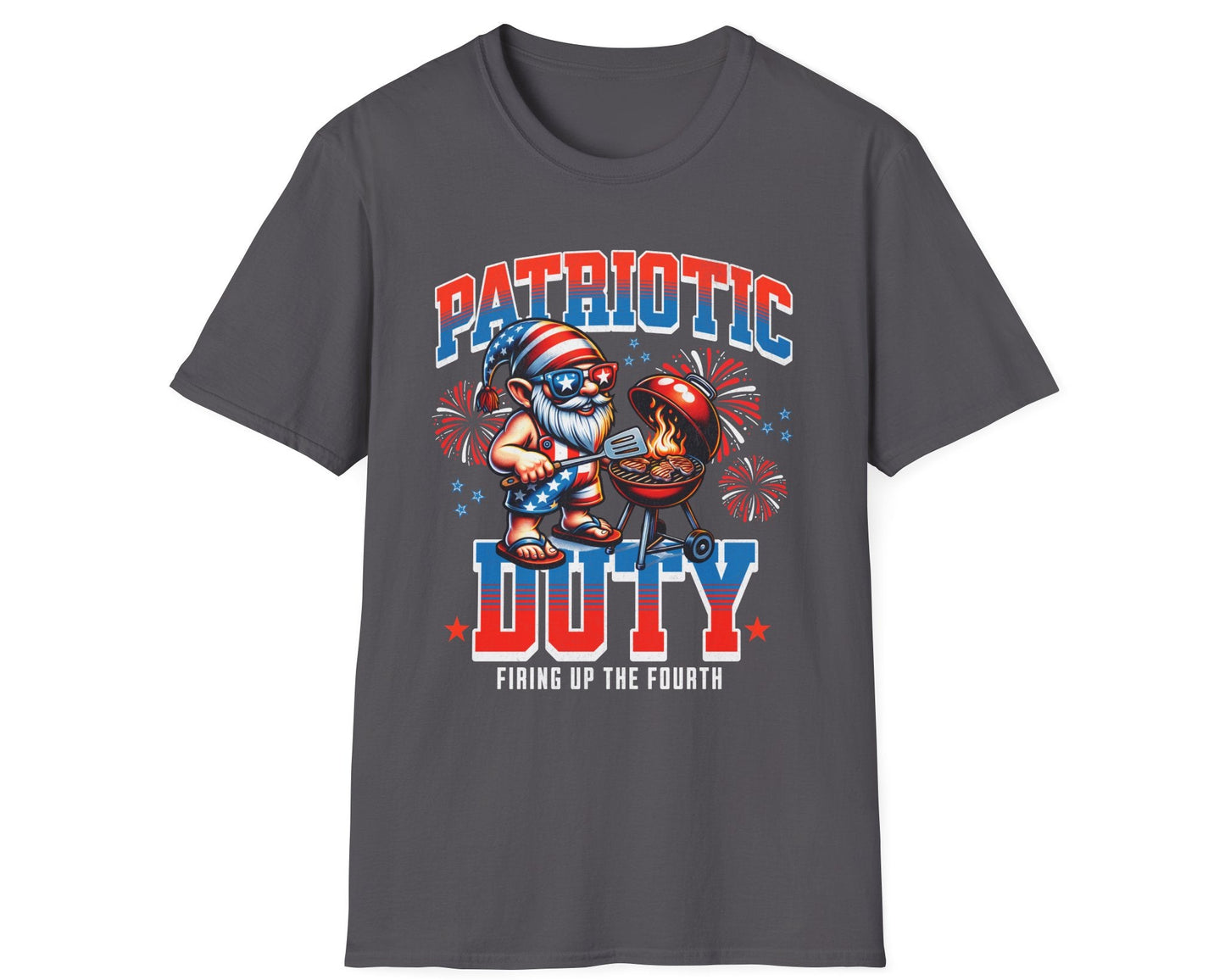 Patriotic Duty Firing Up the Fourth Tee - Gildan Softstyle
