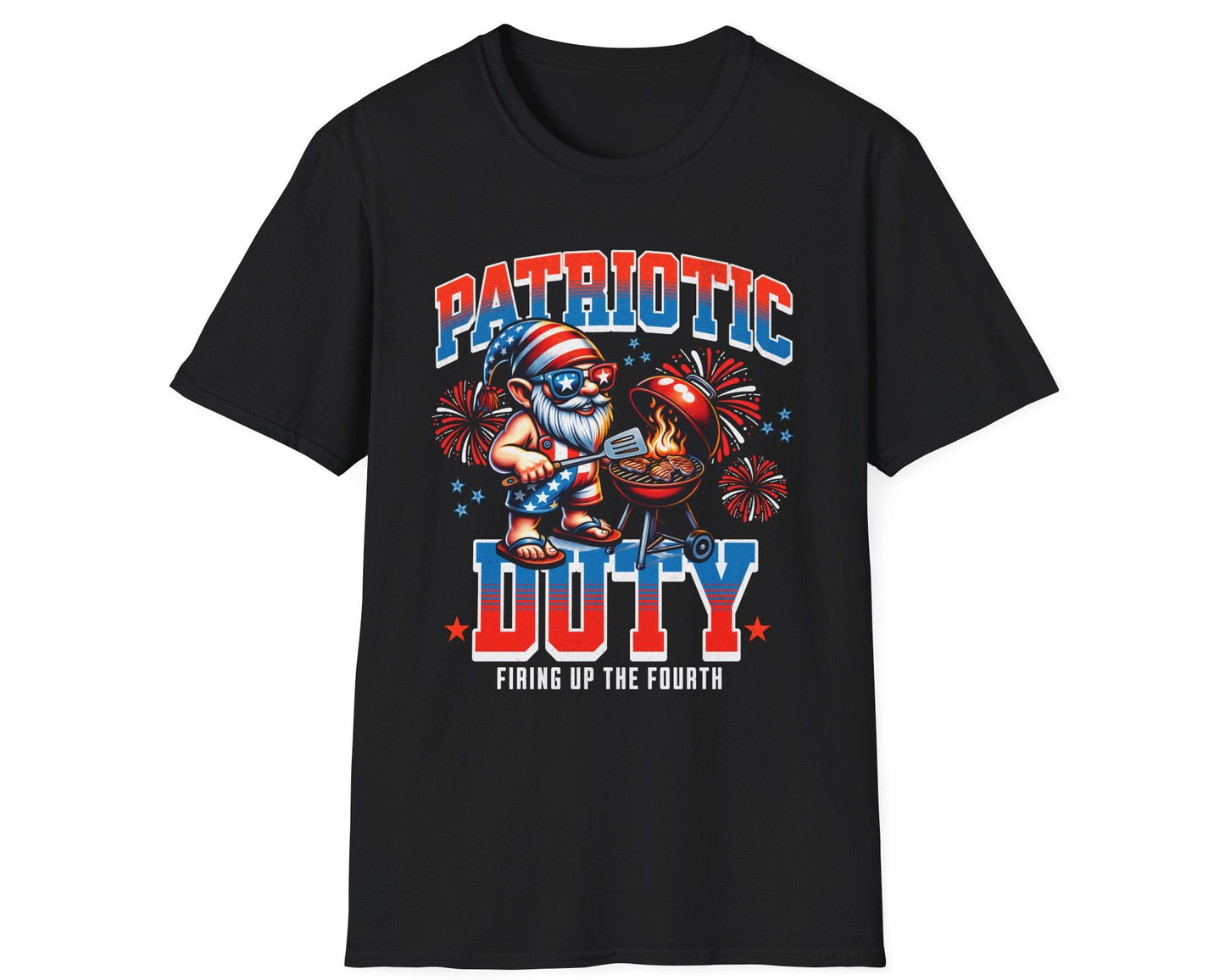 Patriotic Duty Firing Up the Fourth Tee - Gildan Softstyle