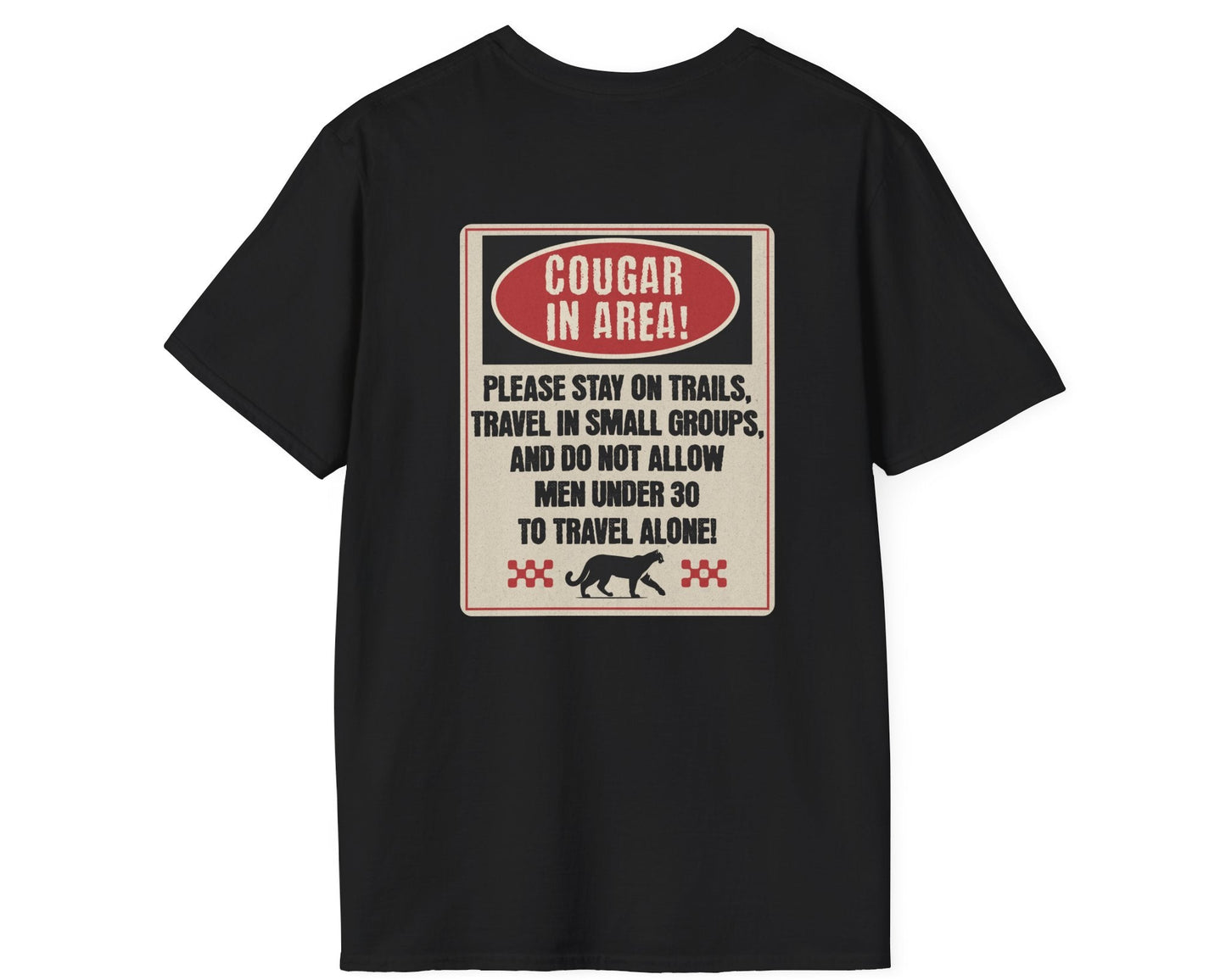 Cougar Alert Tee - Back + Pocket-style Design - Gildan Softstyle