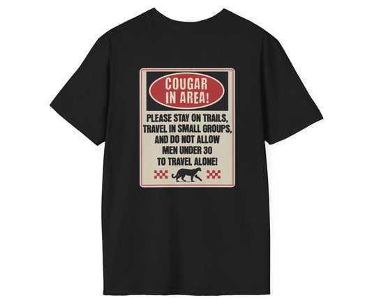 Cougar Alert Tee - Back + Pocket-style Design - Gildan Softstyle