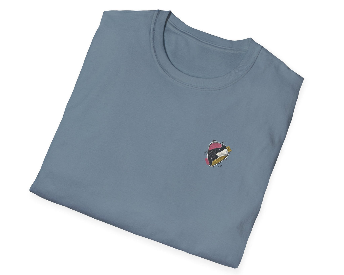 Just Here for Riffs Tee - Back + Pocket-style Design - Gildan Softstyle