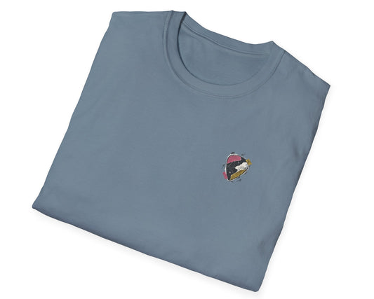 Just Here for Riffs Tee - Back + Pocket-style Design - Gildan Softstyle