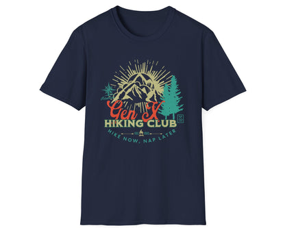 Gen X Hiking Club Retro Mountain Tee - Gildan Softstyle