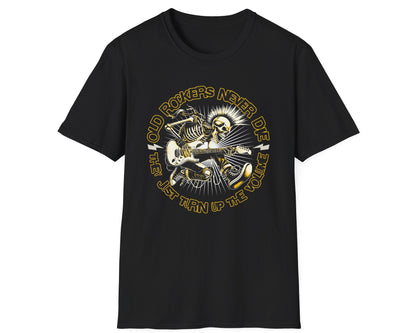 Old Rockers Never Die Tee - Front Graphic - Gildan Softstyle