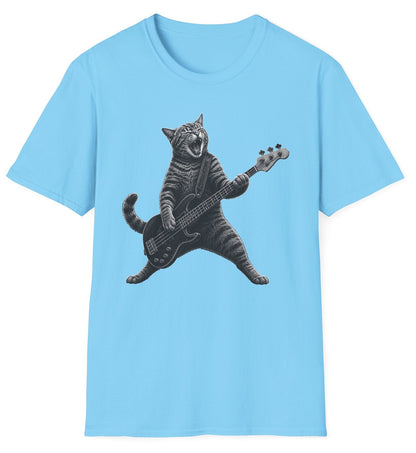 Rock Cat Bassist Tee - Gildan Softstyle