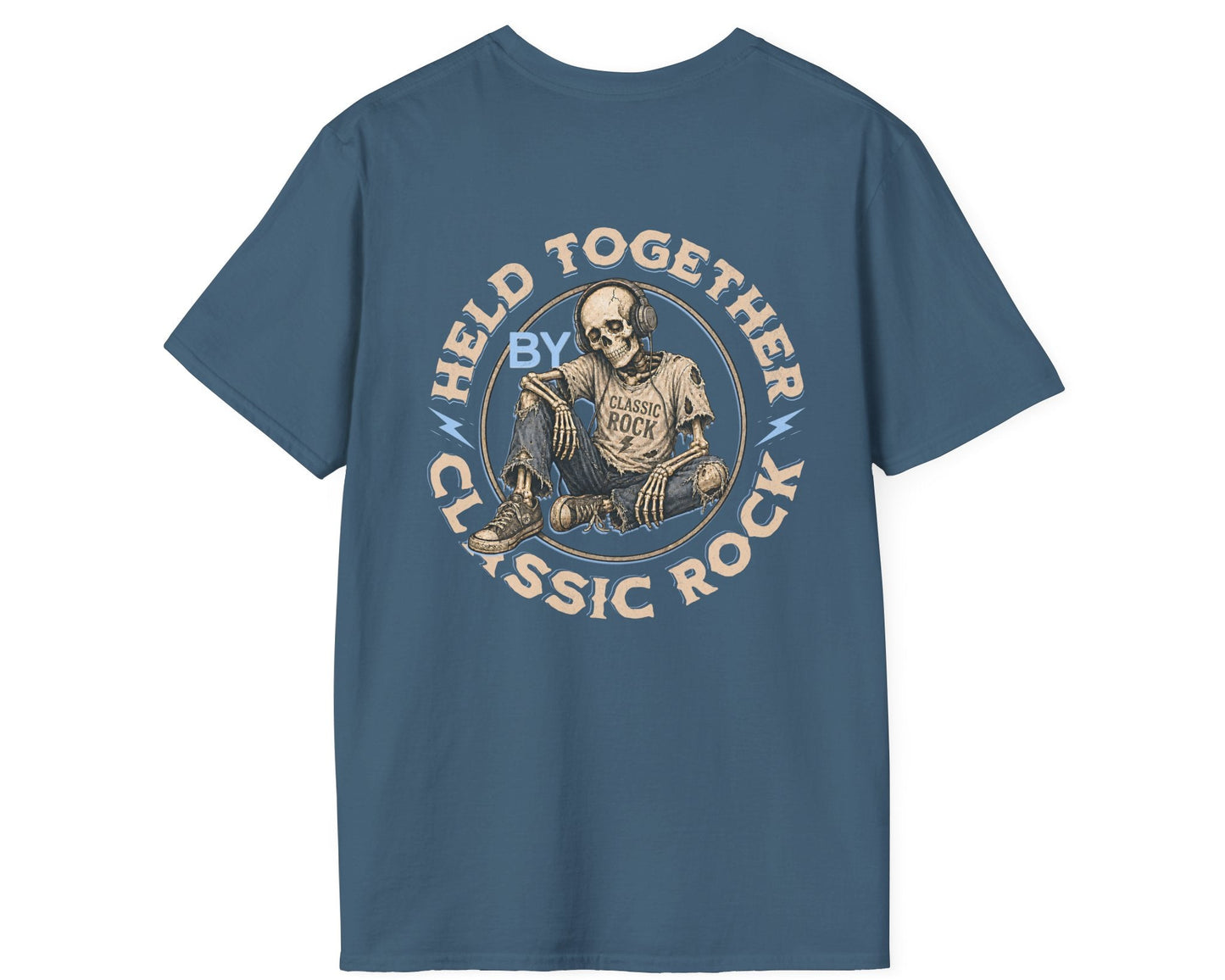 Held Together by Classic Rock - Full Back + Pocket-style Design - Gildan Softstyle