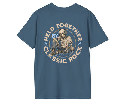 Held Together by Classic Rock - Full Back + Pocket-style Design - Gildan Softstyle