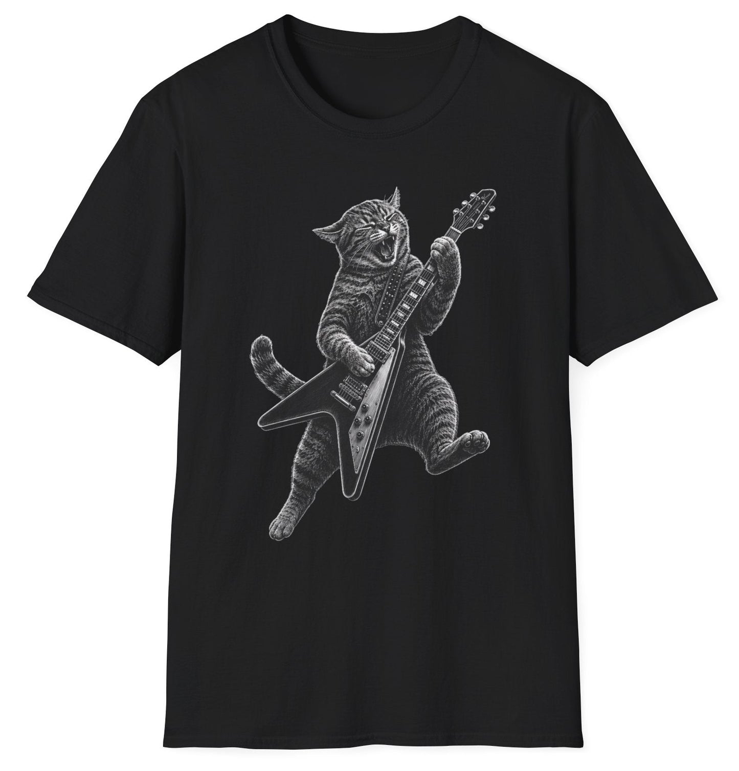 Rock Cat V Guitarist - Gildan Softstyle