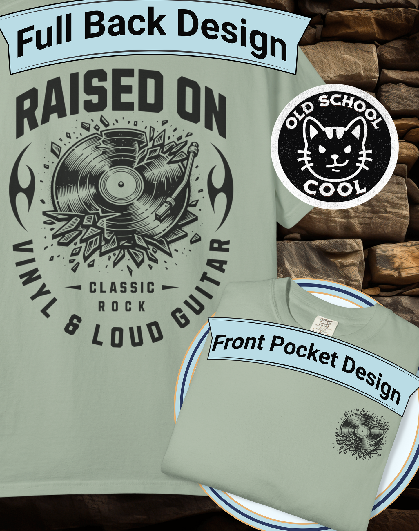 Raised on Vinyl & Loud Guitar Tee
