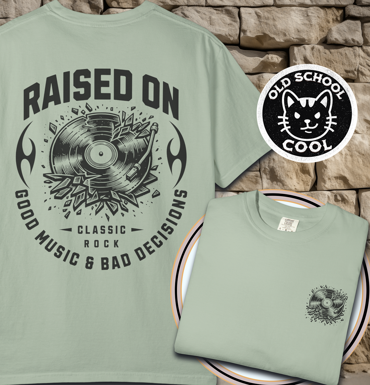 Good Music & Bad Decisions Tee - Back + Pocket-style Design