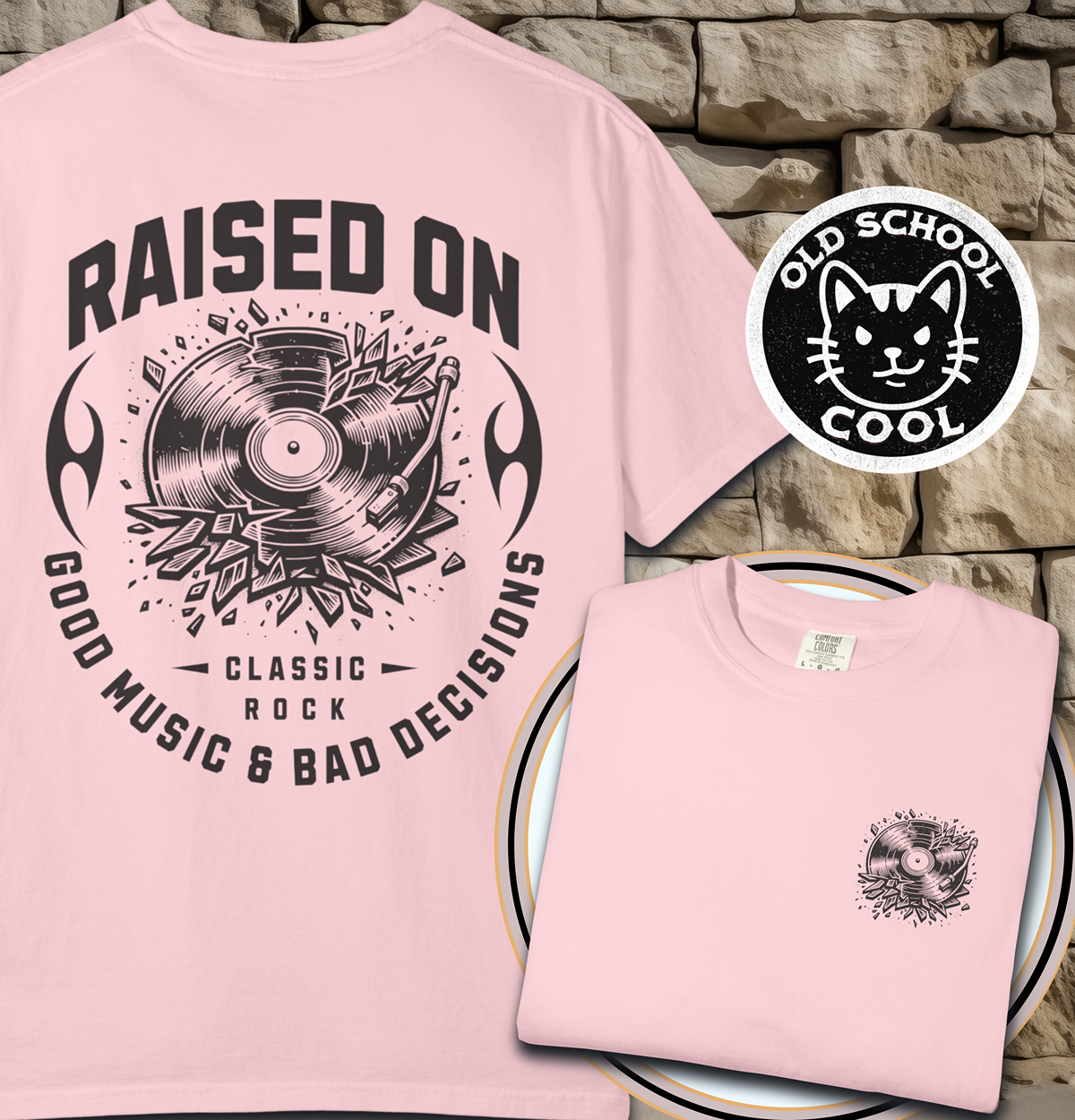 Good Music & Bad Decisions Tee - Back + Pocket-style Design