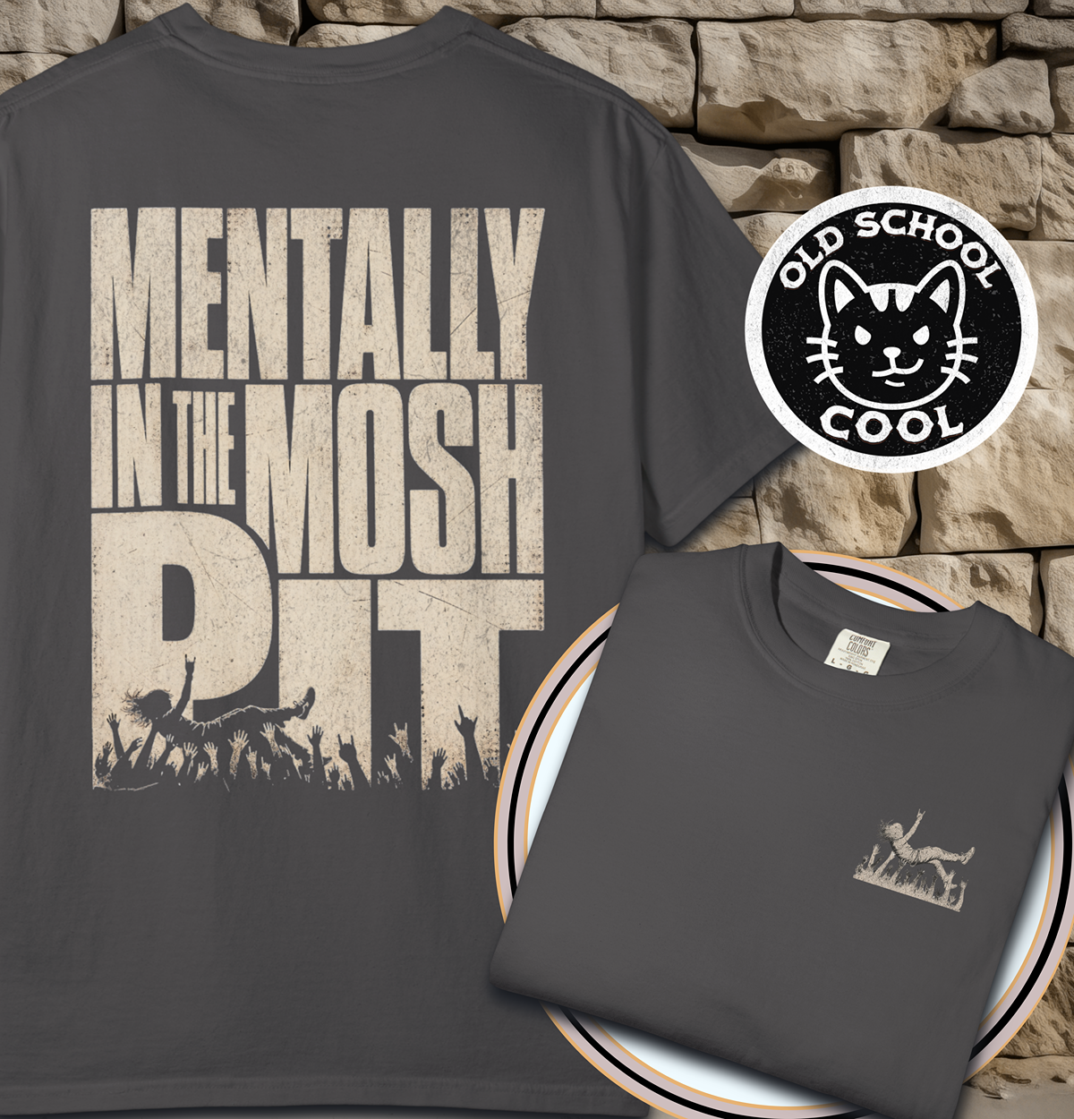 Mental Mosh Pit Tee - Back + Pocket-style Design