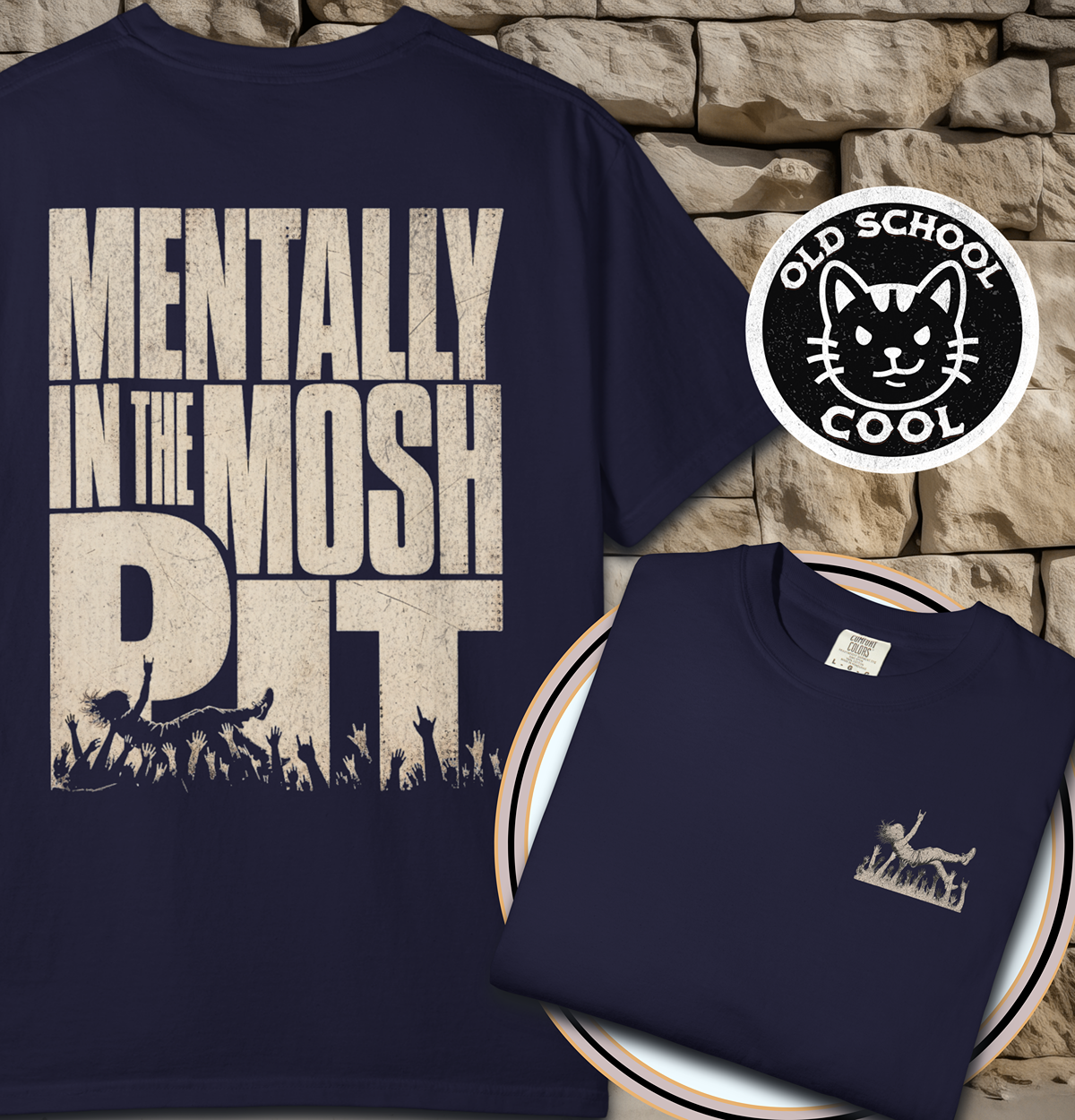 Mental Mosh Pit Tee - Back + Pocket-style Design