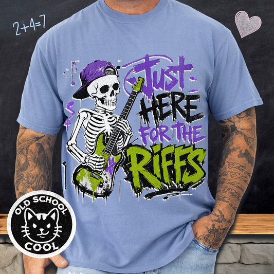 Skeleton Riffs Tee - Front Graphic