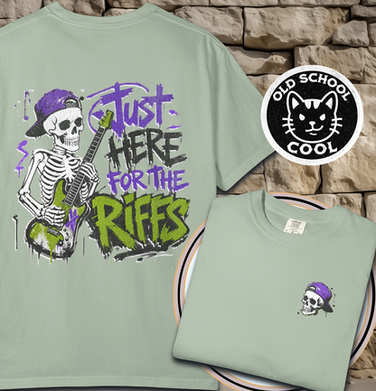 Skeleton Riffs Tee - Back + Pocket-style Design
