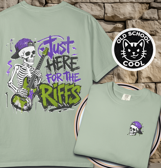 Skeleton Riffs Tee - Back + Pocket-style Design