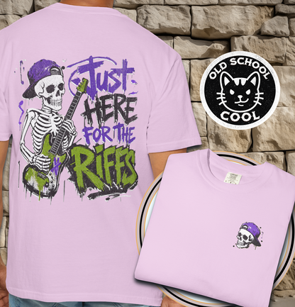 Skeleton Riffs Tee - Back + Pocket-style Design