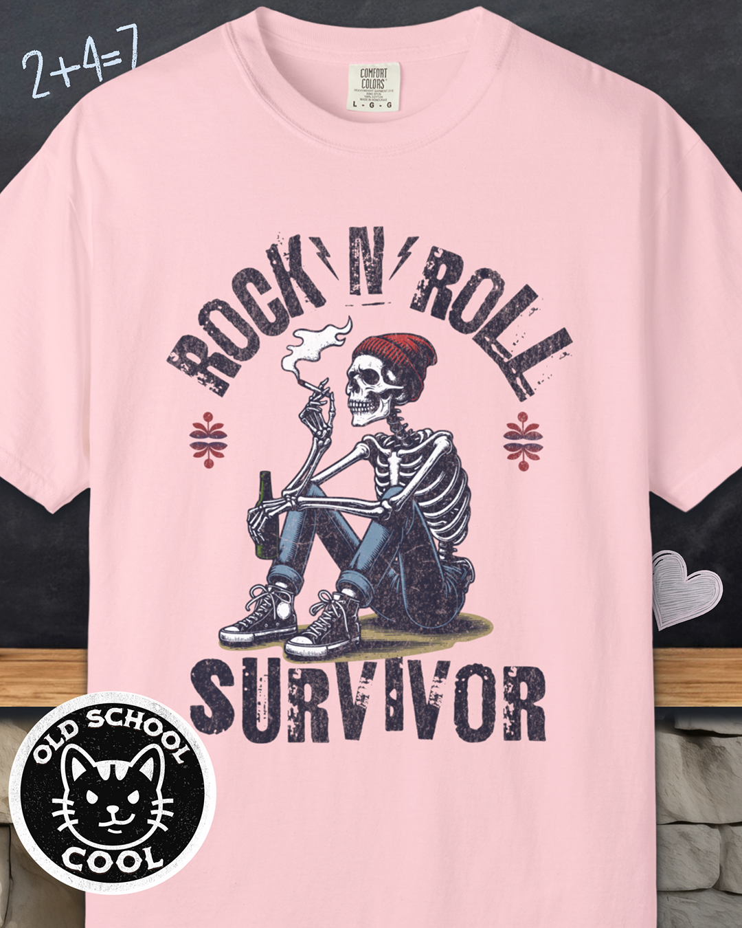 Rock-N-Roll Survivor Skeleton Tee - Front Graphic
