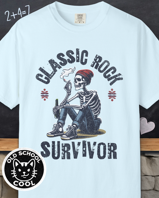 Classic Rock Survivor Skeleton Tee - Front Graphic