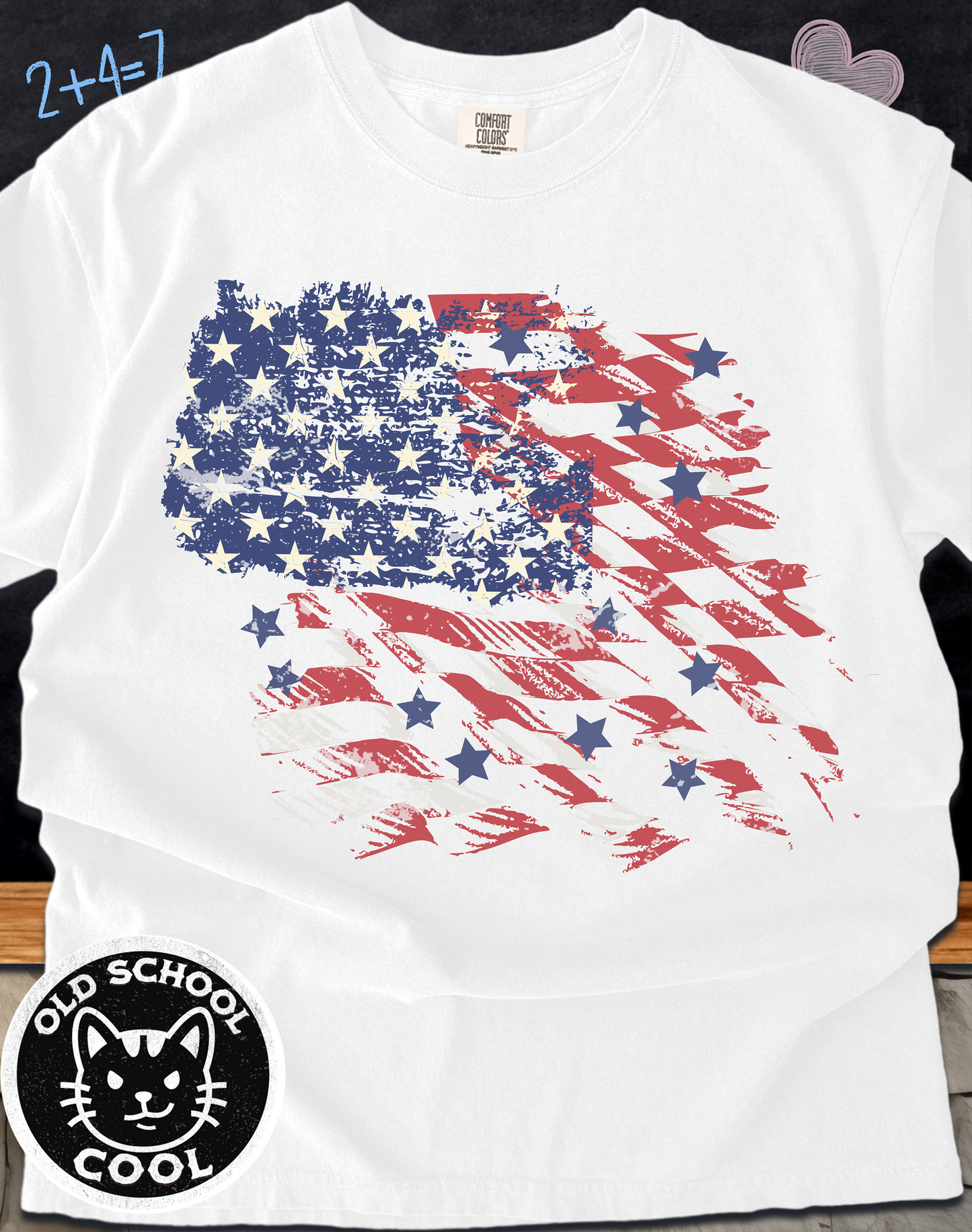 Distressed Abstract American Flag Tee