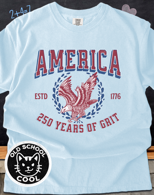 America: 250 Years of Grit Tee | Independence Day | American 250th Anniversary