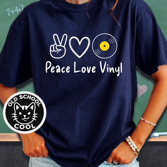 Peace Love Vinyl Retro Tee